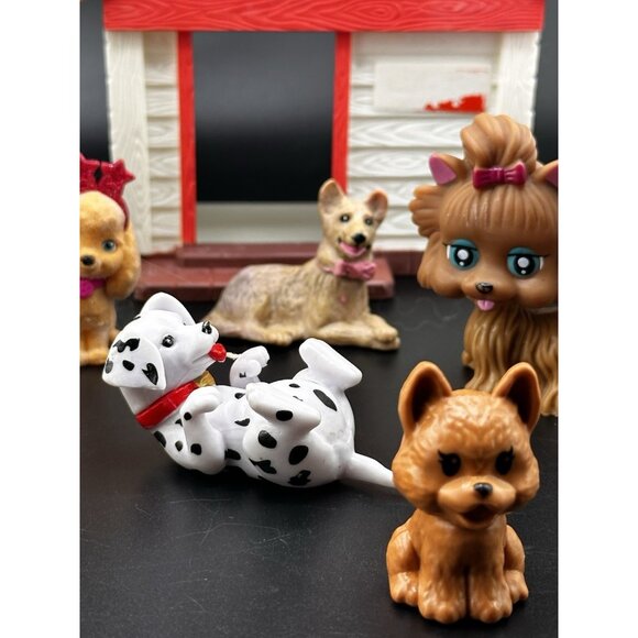 Vtg Modern Puppy In My Pocket Barbie Lot Of Dogs Dog Toys Figures Carrier - Picture 6 of 14